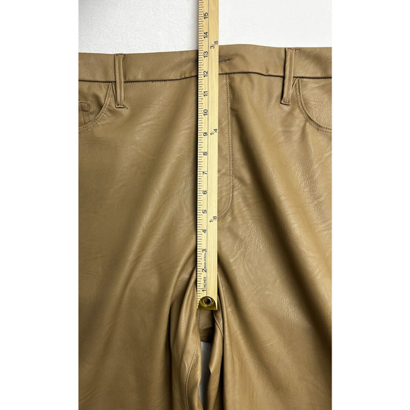 Good American Better Than Leather Good Boy Pants Size 16 Warm Caramel - Picture 4 of 13